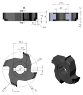 Фреза кромочная DIA 35*20 DKN6*4.3 H18 z4 R1,5 LH