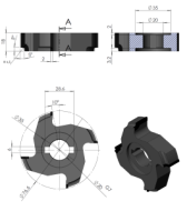 Фреза кромочная DIA 35*20 DKN6*4.3 H18 z4 R1,5 RH