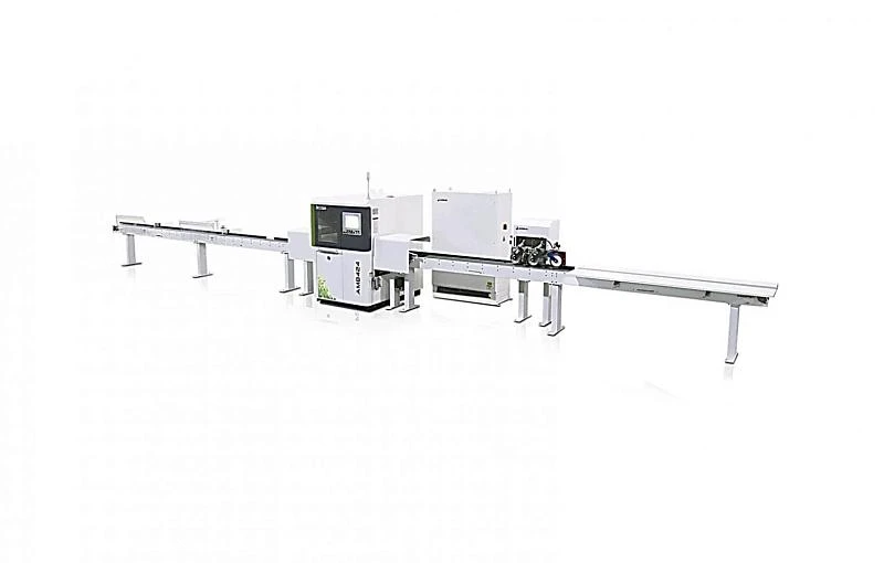 Автоматический торцовочный станок с функцией вырезки дефектов и оптимизации JANGJA AM8424 / EM8441